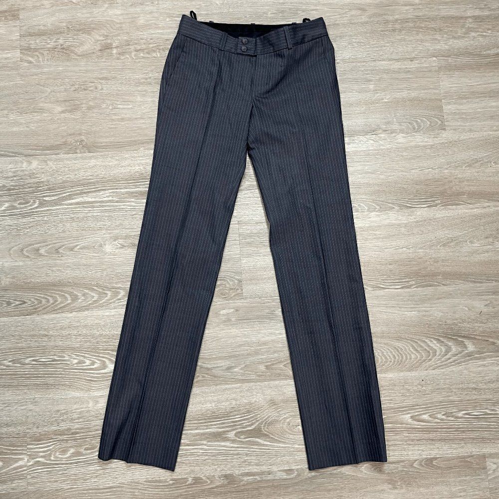 Club Monaco Women's Black Pin Striped Casual Trouser Pants Size 0